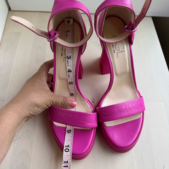 AGL hot pink Janis 110mm leather Platform sandals size 40 / US 10 - Picture 9 of 12